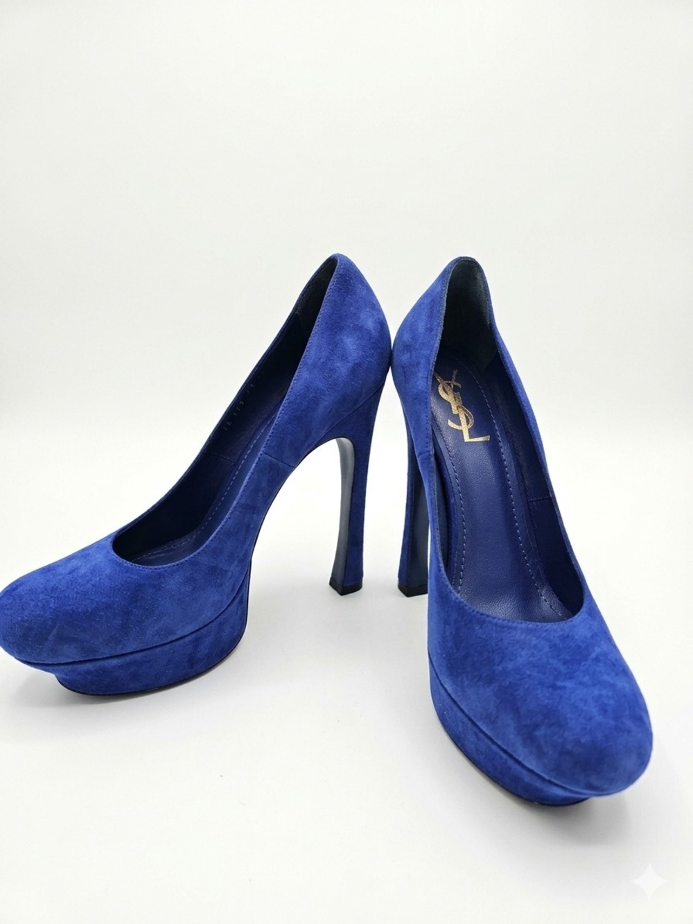 **Yves Saint Laurent Tribtoo Platform Pumps Cobalt Blue Suede**Size: 41 YSL